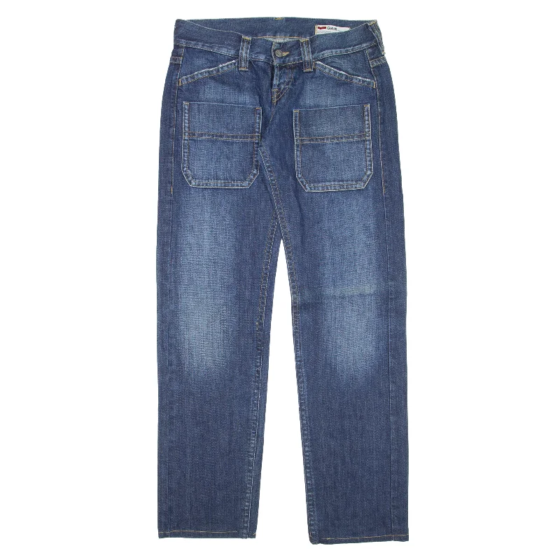 GAS Jeans Blue Denim Regular Straight Stone Wash Womens W30 L33 Chic Rip-Detail High-Waist Jeans GAS Jeans Blue Denim Regular Straight Stone Wash Womens W30 L33 Chic Rip-Detail High-Waist Jeans