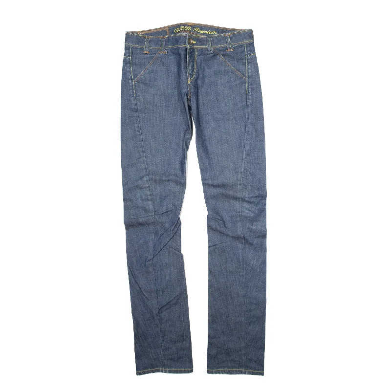 GUESS Rocket Premium Jeans Blue Denim Slim Straight Womens W27 L33 Elegant Skinny Leg Jeans