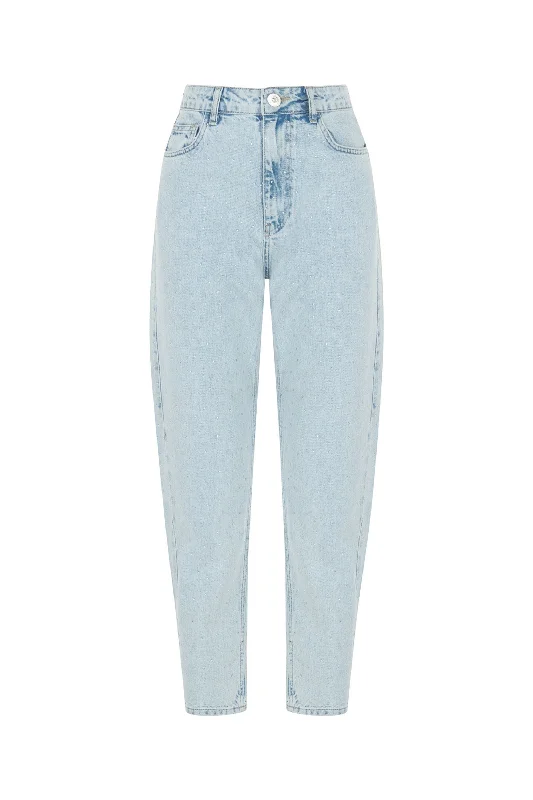 High-Waisted Jeans Cozy Tencel Blend Denim Jeans