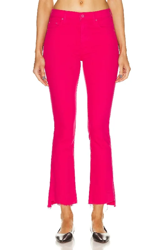 Insider Crop Step Fray Jeans In Raspberry Sorbet Stylish Plus Size Denim Jeans