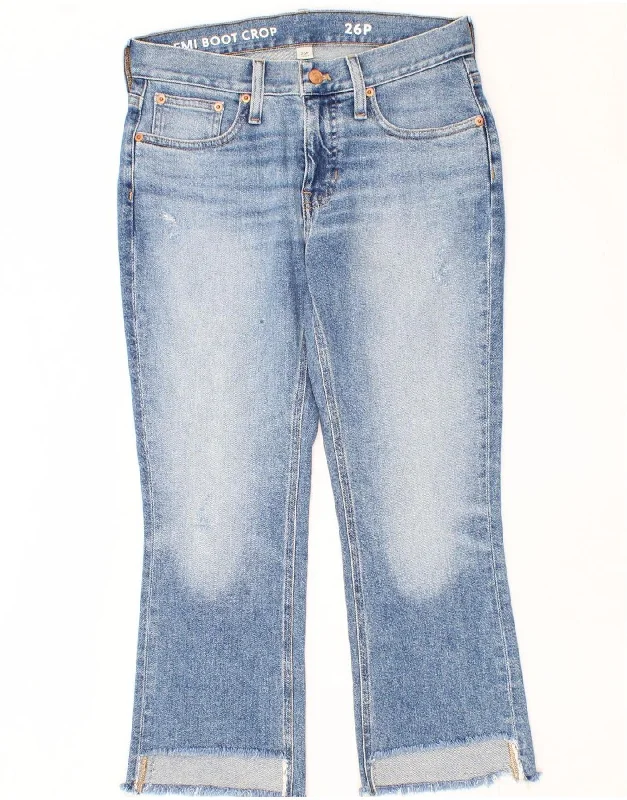 J. CREW Womens Bootcut Cropped Jeans W26 L23 Blue Cotton Trendy Cut-Off Denim Shorts J. CREW Womens Bootcut Cropped Jeans W26 L23 Blue Cotton Trendy Cut-Off Denim Shorts