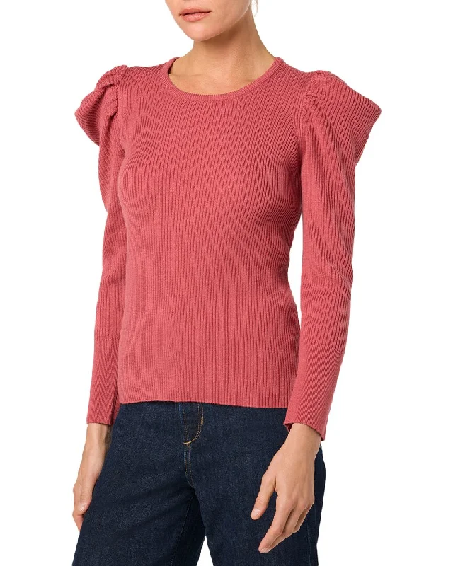 JOE'S Jeans Wool & Cashmere-Blend Rib Sweater Elegant Wide-Leg Jeans