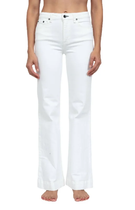 Juniper Wide Leg Linen Jeans In Ivory Comfortable Boyfriend Jeans