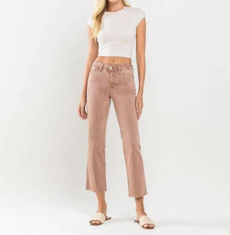 Leading Mid Rise Stretch Straight Jeans In Brown/khaki Fashionable Straight Fit Denim Leading Mid Rise Stretch Straight Jeans In Brown/khaki Fashionable Straight Fit Denim
