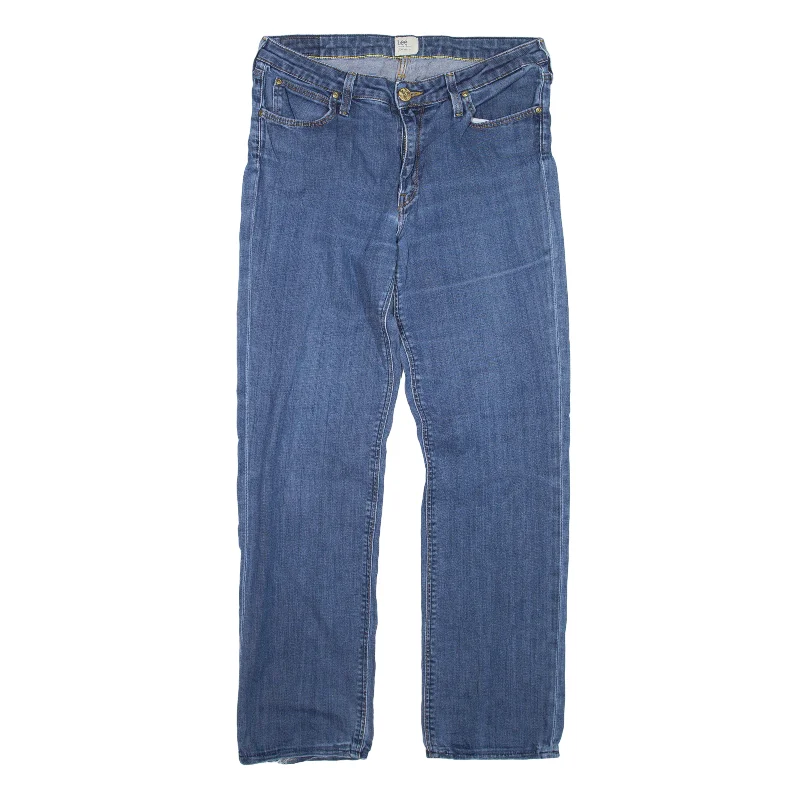 LEE Marion Jeans Blue Denim Regular Straight Womens W31 L28 Comfortable Ankle Jeans