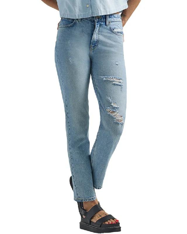 LEE Stone Frost Carol Straight Jean Trendy Patchwork Denim Jeans
