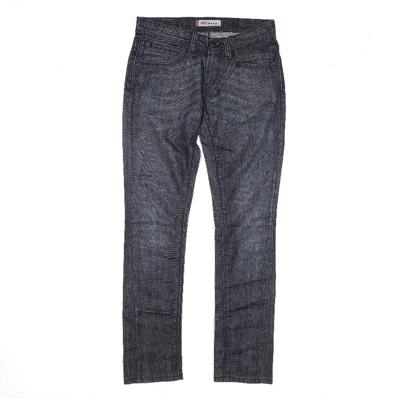 LEVI'S 493 Jeans Black Denim Slim Skinny Womens W28 L30 Casual Bootcut Ripped Jeans