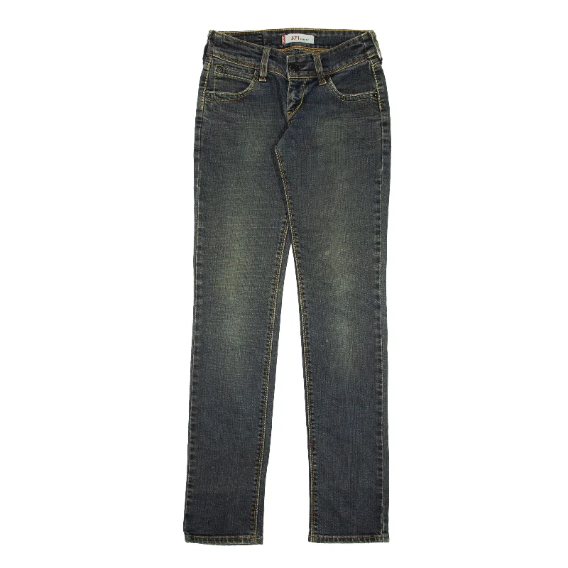 LEVI'S 571 Jeans Blue Denim Slim Straight Stone Wash Womens W26 L32 Trendy Acid Wash Skinny Jeans LEVI'S 571 Jeans Blue Denim Slim Straight Stone Wash Womens W26 L32 Trendy Acid Wash Skinny Jeans