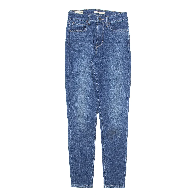 LEVI'S 721 High Rise BIG E Jeans Blue Denim Slim Skinny Stone Wash Womens W26 L28 Chic Vintage-Inspired Denim Jeans