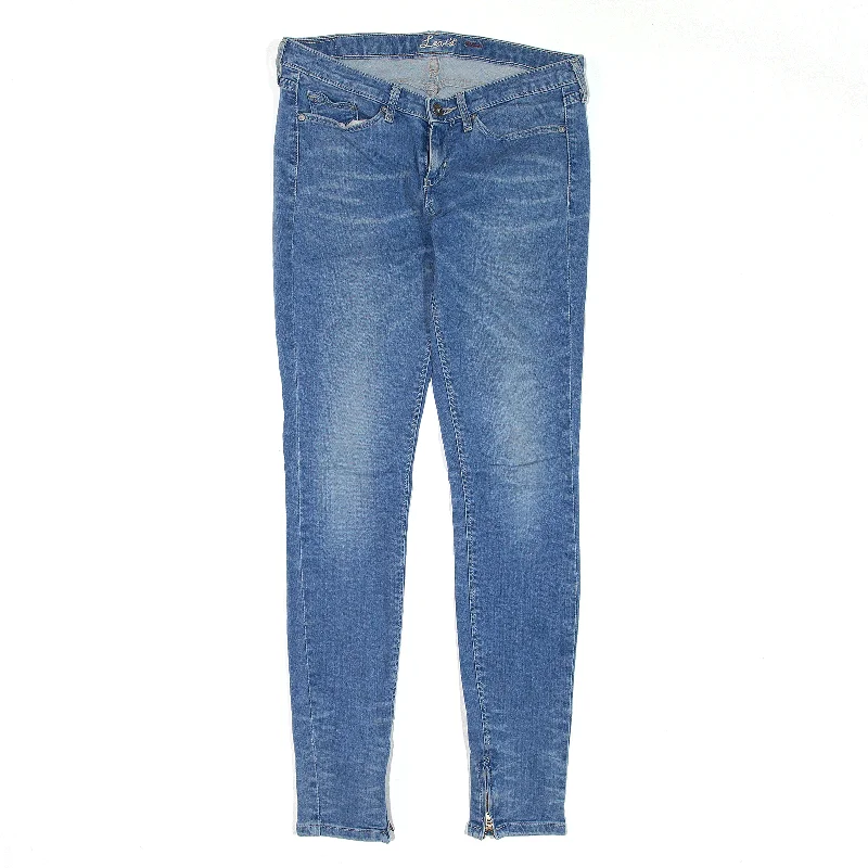 LEVI'S Jeans Blue Denim Slim Skinny Womens W27 L29 Chic Rolled Cuff Denim Jeans