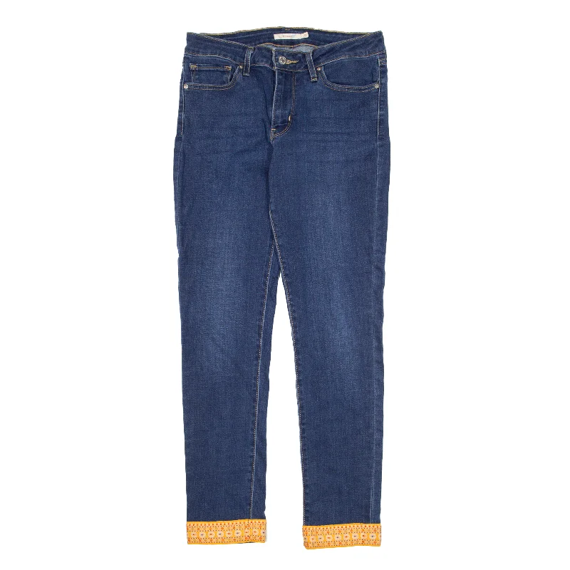 LEVI'S Custom Jeans Blue Denim Slim Skinny Womens W28 L28 Classic Button Fly Jeans