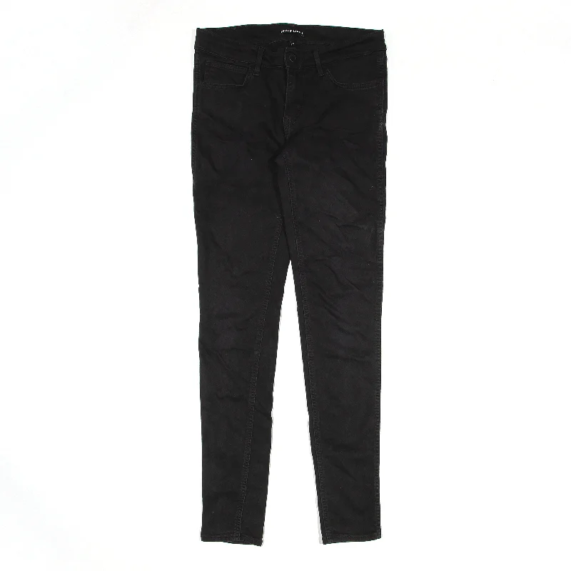 LEVI'S Line 8 Jeans Black Denim Slim Skinny Womens W27 L32 Fashionable Frayed Hem Denim