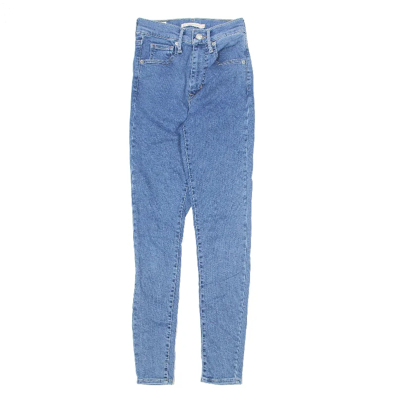 LEVI'S Mile High Premium Jeans Blue Denim Slim Skinny Stone Wash Womens W24 L28 Trendy Patchwork Denim Jeans LEVI'S Mile High Premium Jeans Blue Denim Slim Skinny Stone Wash Womens W24 L28 Trendy Patchwork Denim Jeans