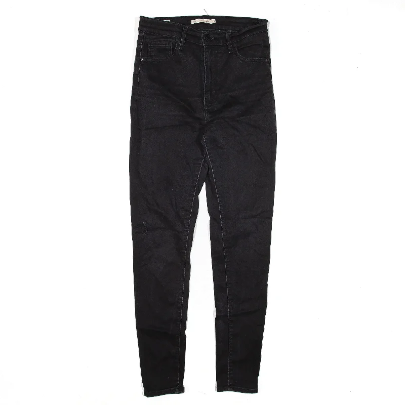 LEVI'S Premium Big E Mile High Jeans Black Denim Slim Skinny Womens W26 L30 Comfortable Dark Wash Jeans LEVI'S Premium Big E Mile High Jeans Black Denim Slim Skinny Womens W26 L30 Comfortable Dark Wash Jeans