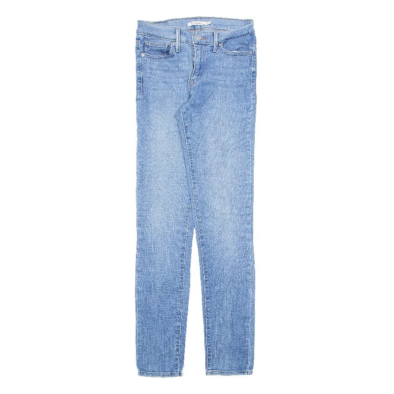 LEVI'S Slimming Jeans Blue Denim Slim Skinny Stone Wash Womens W26 L32 Fashionable Cropped Denim Jeans