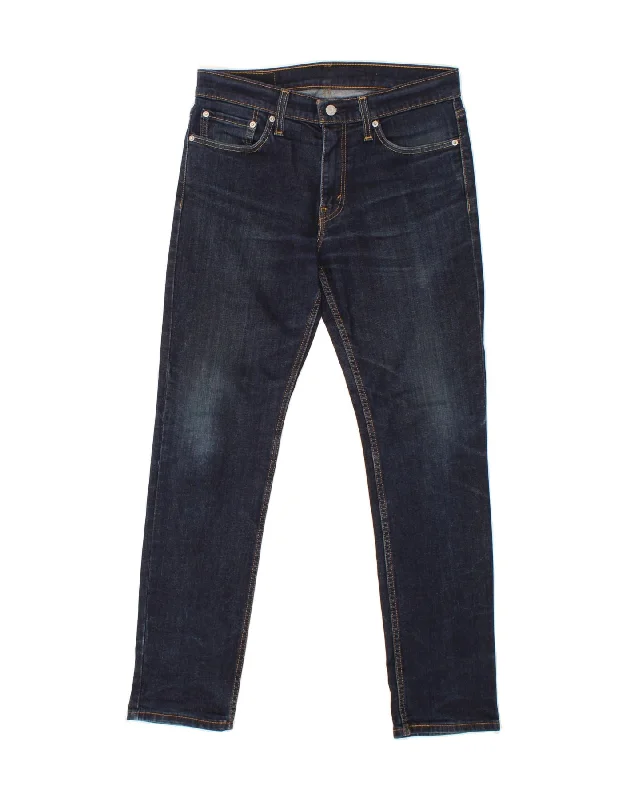 LEVI'S Womens 511 Slim Jeans W32 L32  Navy Blue Cotton Stylish High-Waisted Denim