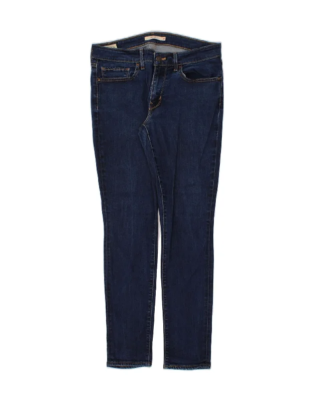 LEVI'S Womens 711 Skinny Jeans W30 L29  Blue Lyocell Comfortable Folded Hem Jeans