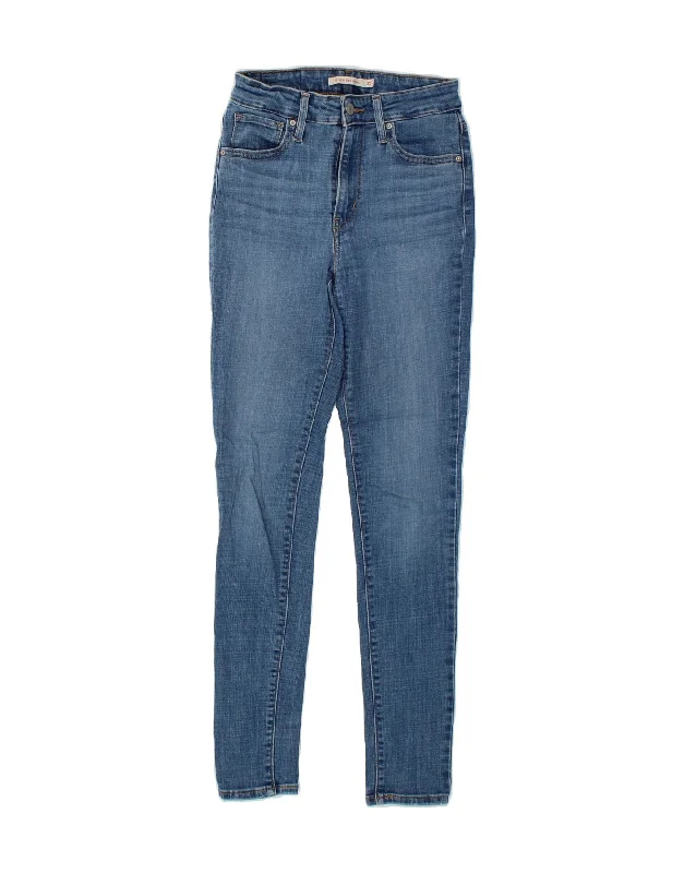 LEVI'S Womens 721 High Rise Skinny Jeans W26 L30 Blue Cotton Chic Faded Blue Jeans