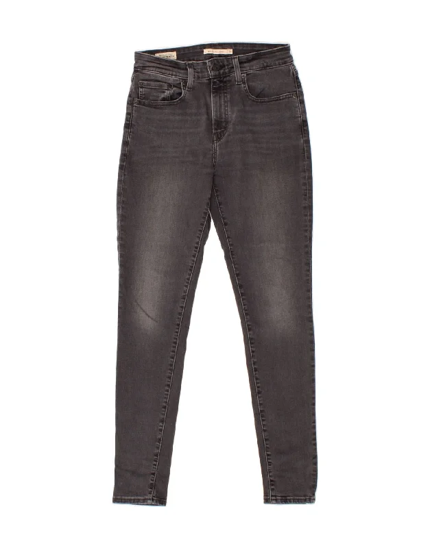 LEVI'S Womens 721 High Rise Skinny Jeans W28 L29 Grey Cotton Chic Dark-Wash Skinny Jeans LEVI'S Womens 721 High Rise Skinny Jeans W28 L29 Grey Cotton Chic Dark-Wash Skinny Jeans