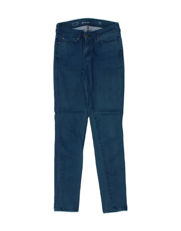 LEVI'S Womens Demi Curve Mid Rise Skinny Jeans W26 L30 Blue Cotton Fashionable Mom Jeans LEVI'S Womens Demi Curve Mid Rise Skinny Jeans W26 L30 Blue Cotton Fashionable Mom Jeans