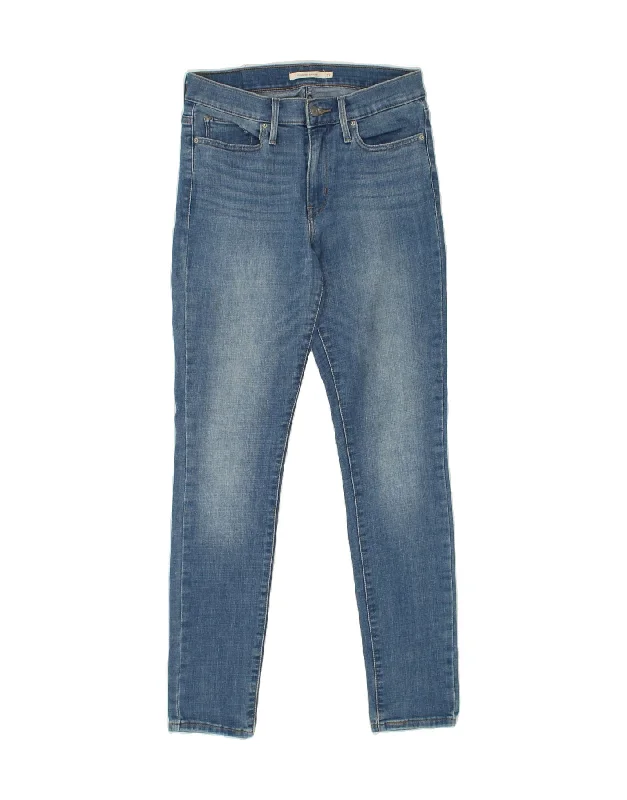 LEVI'S Womens Slimming Skinny Jeans W27 L30 Blue Elegant Dark-Wash Bootcut Jeans
