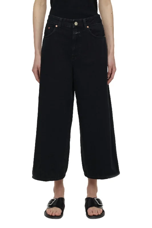 Lyna Wide Jeans In Black Casual Skinny Fit Jeans