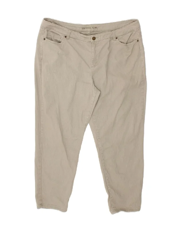 MICHAEL KORS Womens Tapered Cropped Jeans US 18 2XL W38 L27 Grey Cotton Stylish Slim Fit Denim MICHAEL KORS Womens Tapered Cropped Jeans US 18 2XL W38 L27 Grey Cotton Stylish Slim Fit Denim