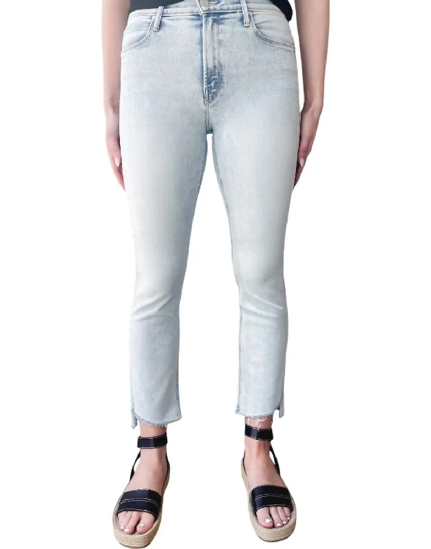 Mid Rise Dazzler Ankle Step Jeans In Glamour Shot Fashionable Vintage Wash Jeans