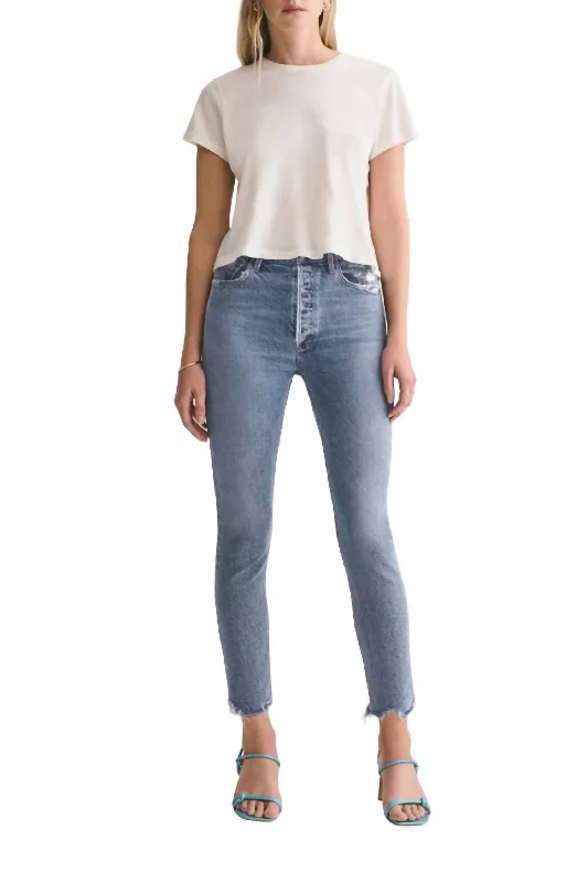 Nico High Rise Slim Jean In Rooted Trendy Vintage Denim Jeans