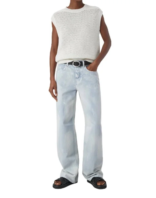 Nikka Marble Jeans In Extreme Light Trendy Low-Rise Bootcut Jeans