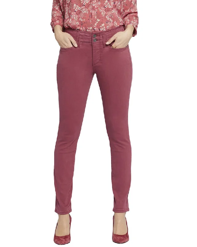 NYDJ Ami Cranberry Pie Skinny Leg Jean Chic Double Waistband Jeans