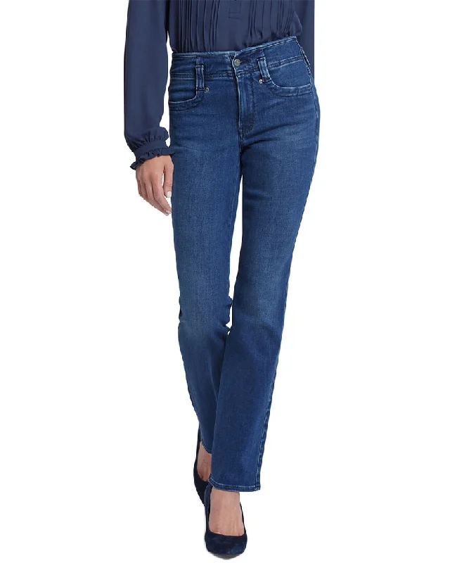 NYDJ Marilyn Rendezvous Straight Leg Jean Stylish Acid-Wash Jeans