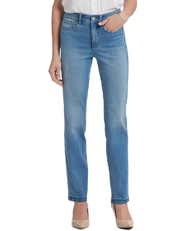 NYDJ Marilyn Riviera sky Straight Leg Jean Trendy Cut-Off Denim Shorts