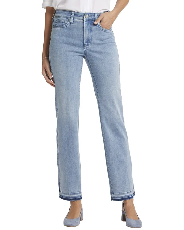 NYDJ Petite Marilyn Big Skies Straight Leg Jean Comfortable Drawstring Waist Jeans
