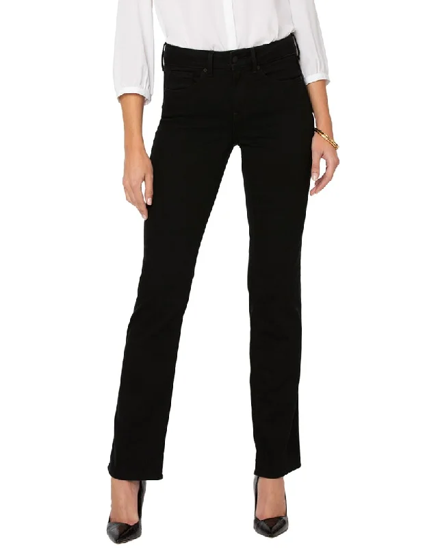 NYDJ Petite Marilyn Black Straight Jean Fashionable Vintage Wash Jeans