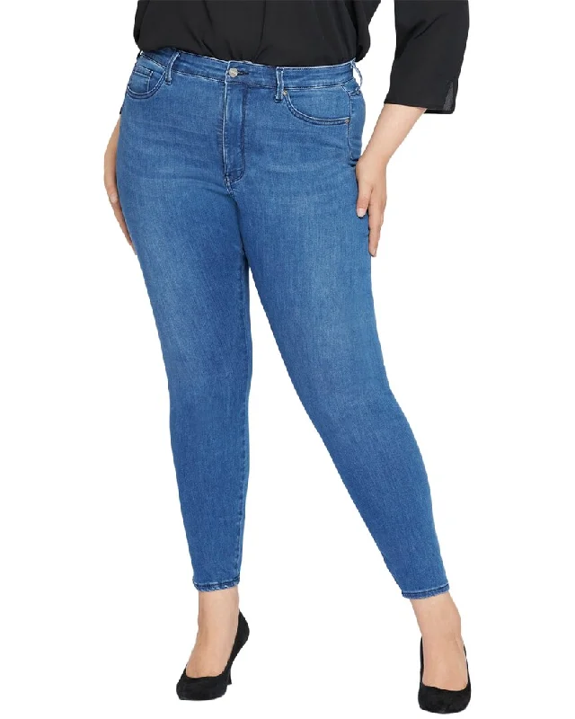 NYDJ Plus Ami High-Rise Skinny Jean Cozy Wide-Legged Jeans