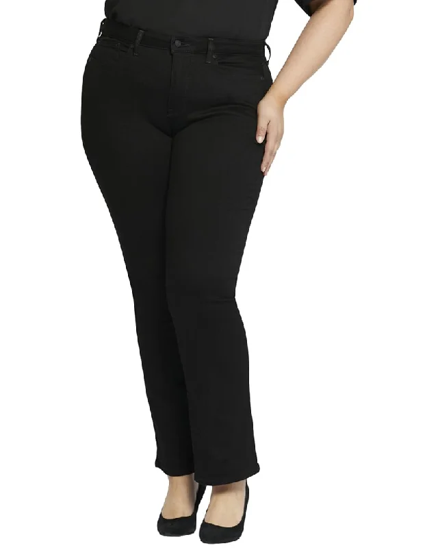 NYDJ Plus Barbara Black Bootcut Jean Fashionable White Denim Jeans