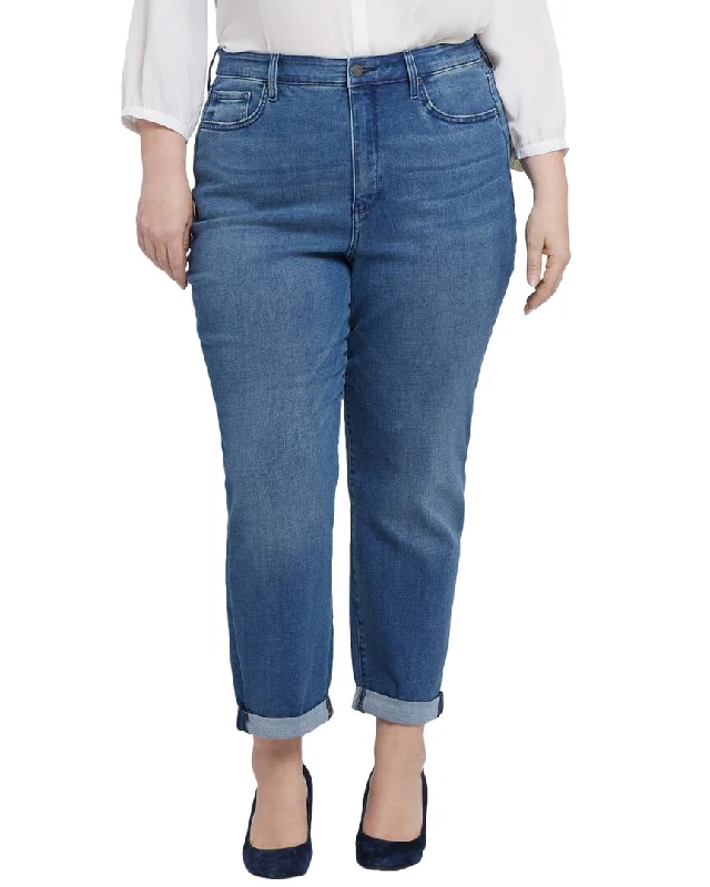 NYDJ Plus Margot Cascade Wave Girlfriend Jean Comfortable Stretch Fit Jeans