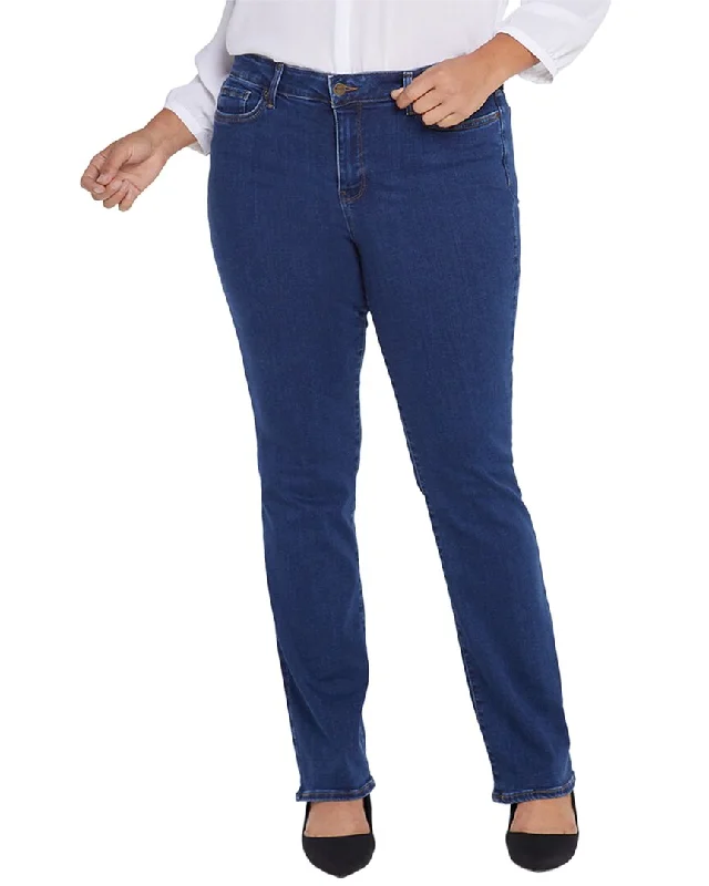 NYDJ Plus Marilyn Quinn Straight Leg Jean Comfortable Faded High-Rise Jeans