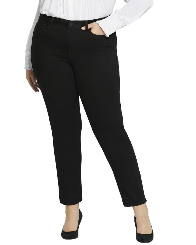 NYDJ Plus Sheri Black Slim Jean Stylish Tapered Fit Jeans