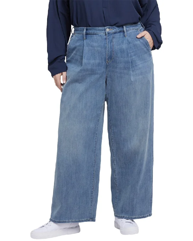 NYDJ Plus Teresa Indigo Stream Ankle Crop Jean Fashionable Relaxed Fit Denim