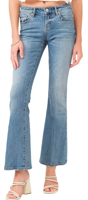 Rosie Mid Rise Flare Jeans In Collister Trendy Patchwork Denim Jeans