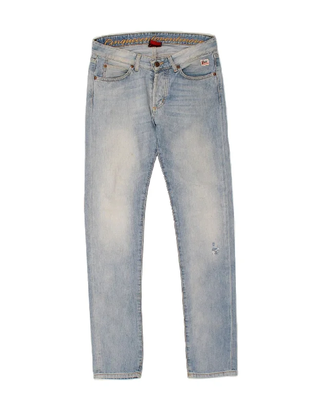 ROY ROGERS Womens Slim Jeans W29 L33 Blue Cotton Fashionable Straight Fit Denim
