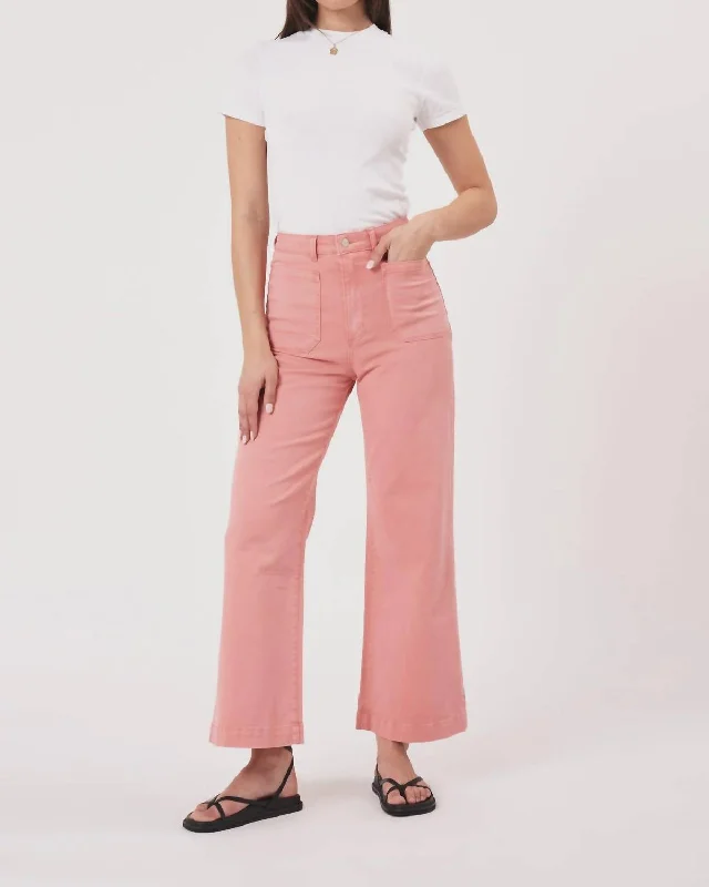 Sailor Peach Drill Jeans Fashionable Slouchy Fit Jeans