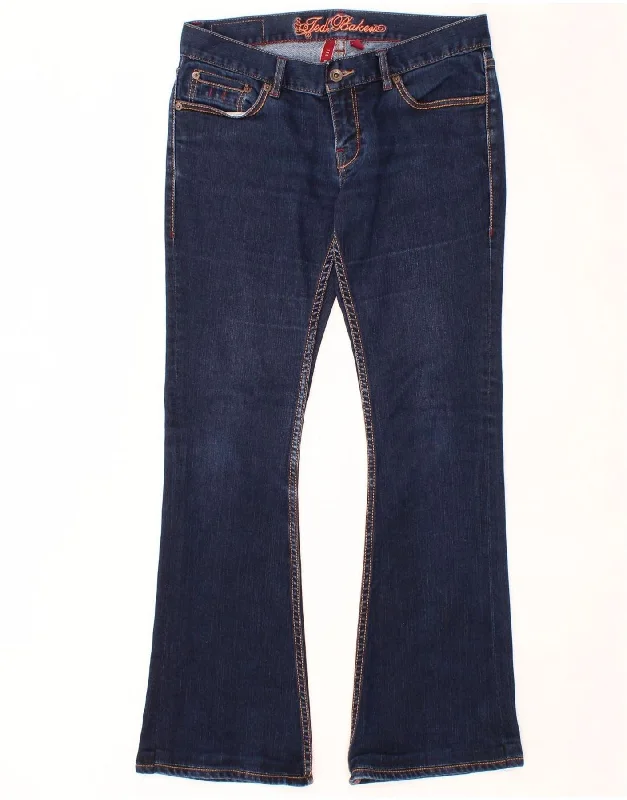TED BAKER Womens Bootcut Jeans Size 3 Medium W32 L30 Navy Blue Cotton Chic Cropped Jeans TED BAKER Womens Bootcut Jeans Size 3 Medium W32 L30 Navy Blue Cotton Chic Cropped Jeans