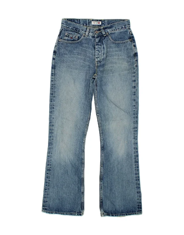 TOMMY HILFIGER Womens Flared Jeans W28 L30  Blue Cotton Elegant Tapered Leg Denim