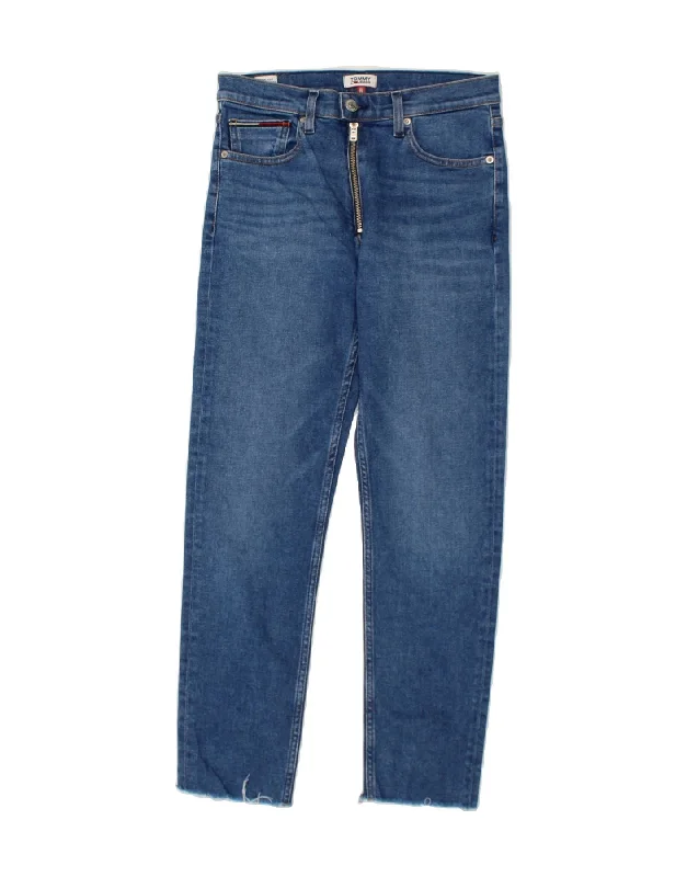 TOMMY HILFIGER Womens Slim High Rise Cropped Jeans W27 L27 Blue Cotton Trendy Classic Fit Jeans TOMMY HILFIGER Womens Slim High Rise Cropped Jeans W27 L27 Blue Cotton Trendy Classic Fit Jeans