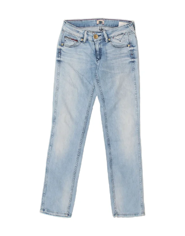 TOMMY HILFIGER Womens Straight Jeans W25 L30 Blue Cotton Fashionable Relaxed Fit Denim TOMMY HILFIGER Womens Straight Jeans W25 L30 Blue Cotton Fashionable Relaxed Fit Denim