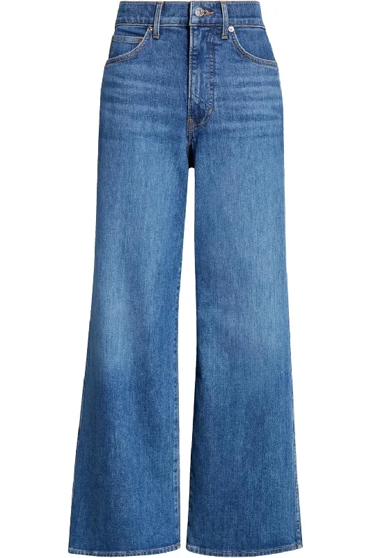 Veronica Beard Women's Taylor Cropped High-Rise Wide Leg Jean, Serendipity Elegant Tapered Leg Denim