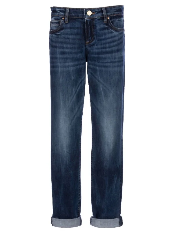 Women's Catherine Boyfriend Jeans In Dark Indigo Wash Casual High-Waisted Bootcut Jeans Women's Catherine Boyfriend Jeans In Dark Indigo Wash Casual High-Waisted Bootcut Jeans
